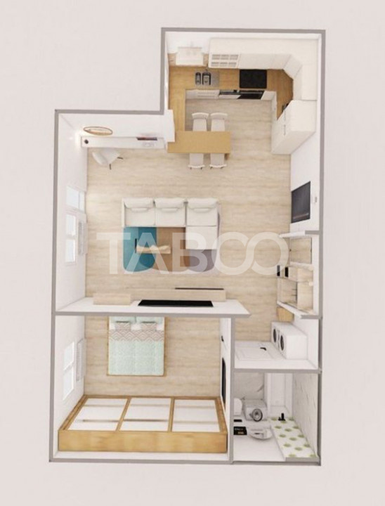 Apartament 2 camere 60 mpu etaj 8 mobilat si utilat Rahovei Sibiu