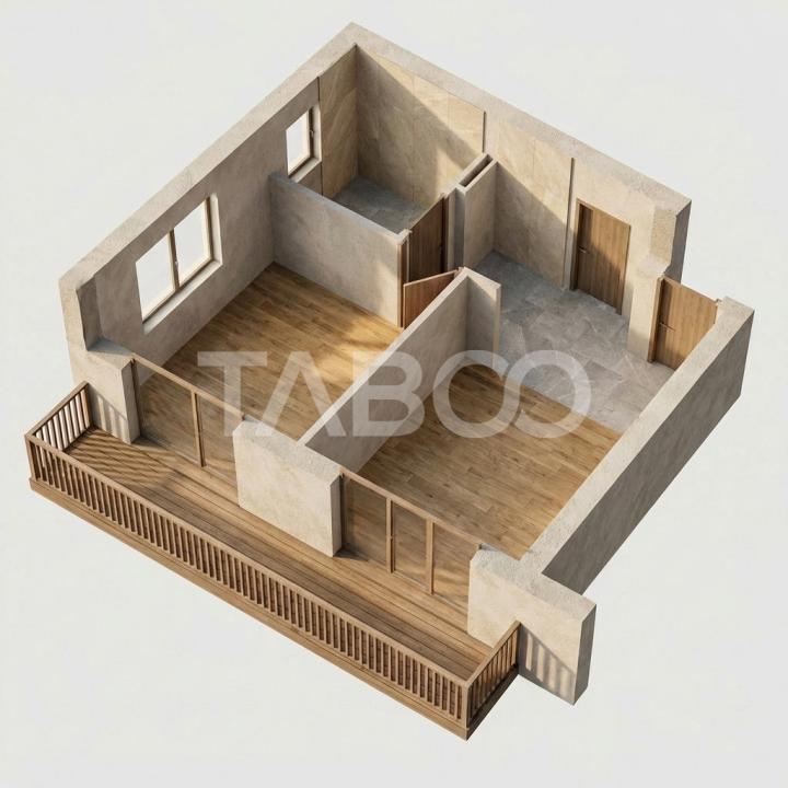 Apartament 2 camere bloc cu lift balcon loc de parcare Turnisor Sibiu