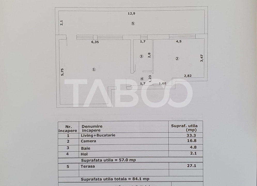 Apartament 2 camere decomandat 47 mp utili + terasa 27 mp nou 2025 in Fagaras - Negoiu