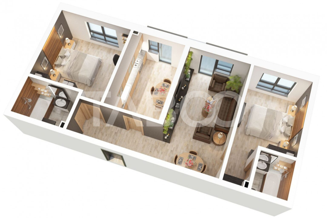 Apartament 3 camere 2 bai balcon parcare privata Doamna Stanca Sibiu