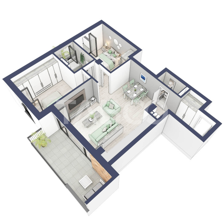 Apartament 3 camere 2 bai bloc cu lift zona de case in Turnisor in Sibiu - Afinelor