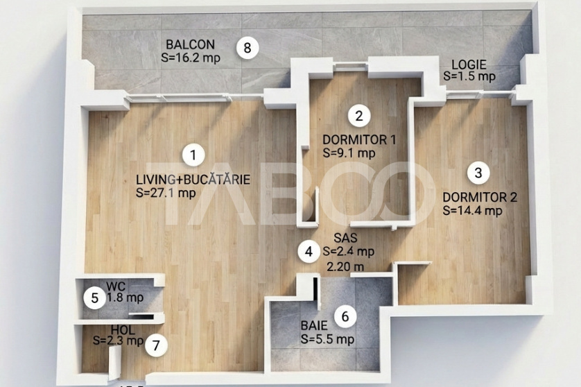 Apartament 3 camere 64 mp 2 bai 2 parcari gradina 63 mp boxa Sibiu