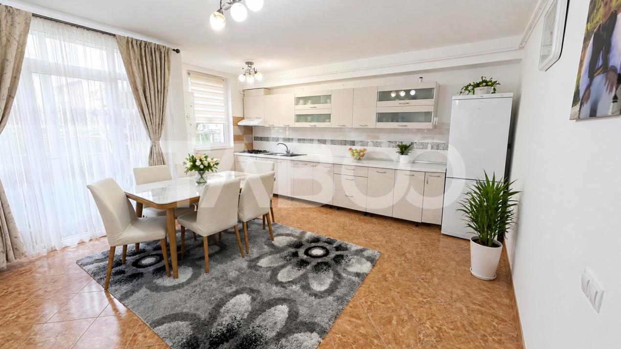 Apartament 3 camere de vanzare 3 camere mobilat utilat Selimbar Sibiu 