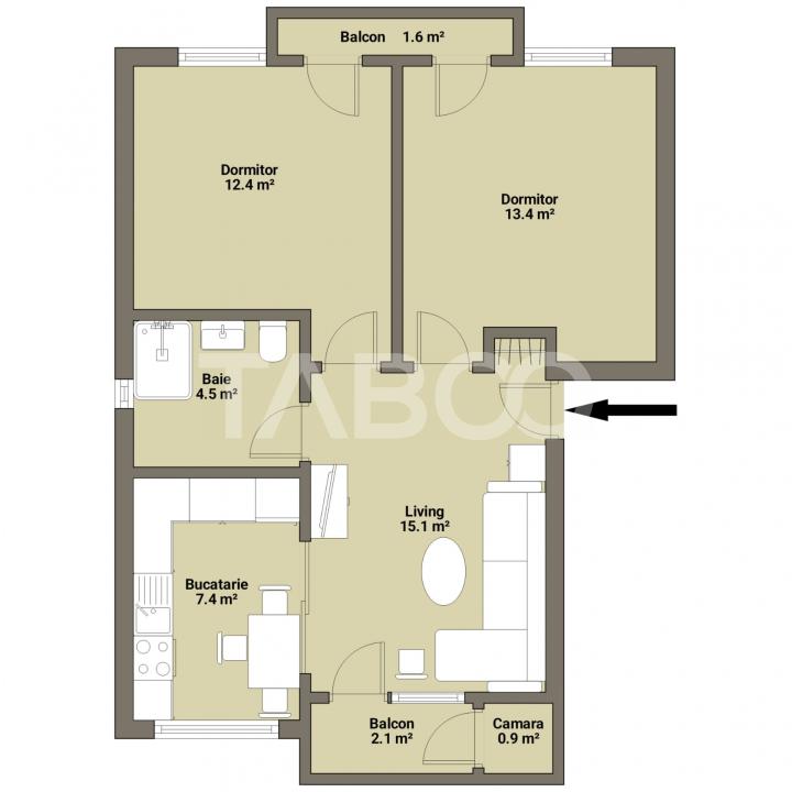 Apartament 3 camere de vanzare loc de parcare Shopping City Selimbar