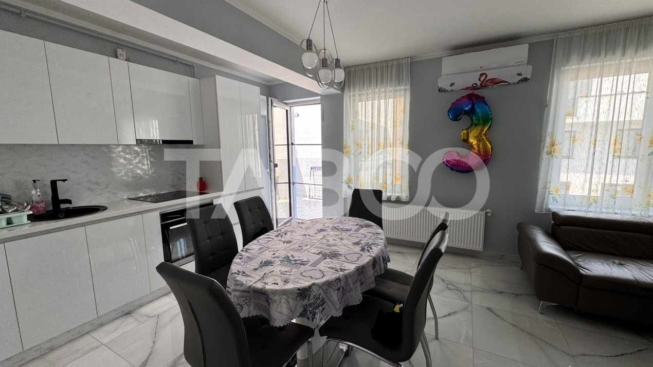 Apartament 3 camere de vanzare mobilat utilat terasa 80mp Turnisor 