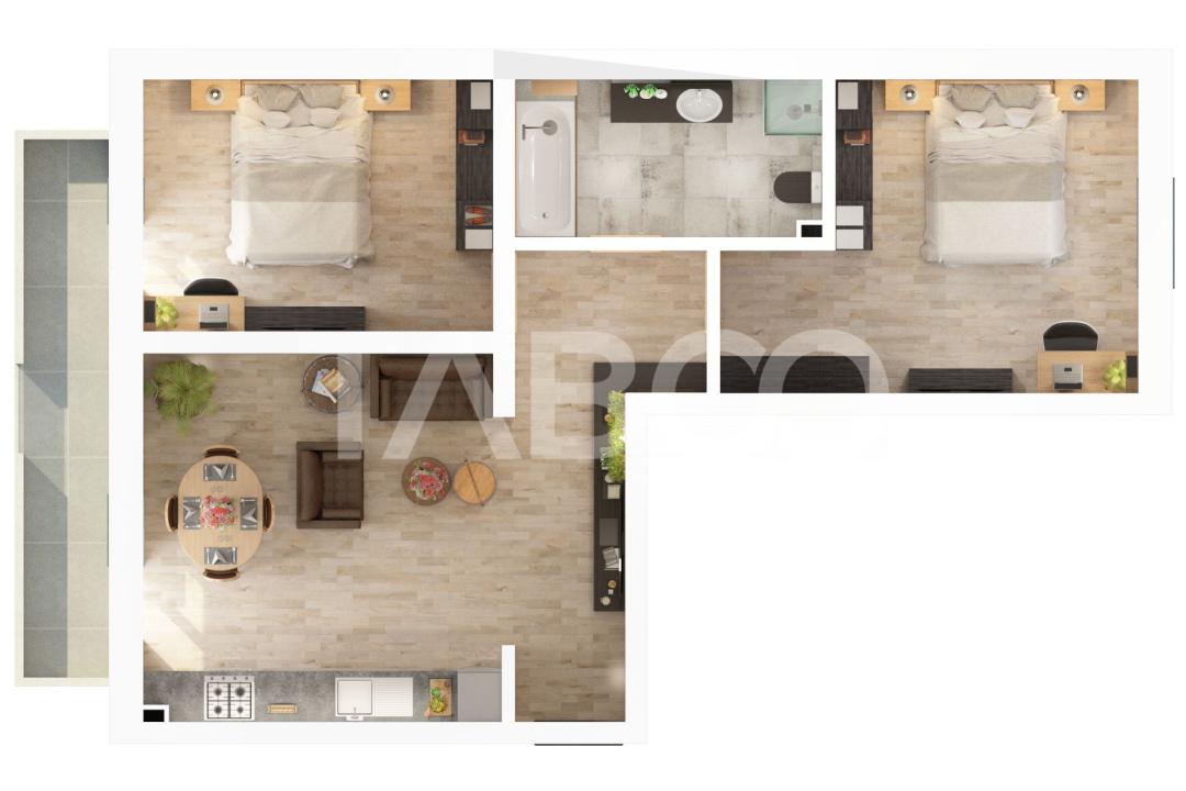 Apartament 3 camere decomanda 61 mpu si parcare inclusa Doamna Stanca