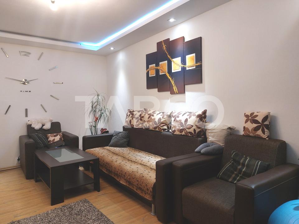 Apartament 55 mpu mobilat utilat 3 camere 2 balcoane pivnita Cisnadie