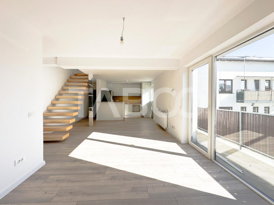 Apartament cu 4 camere 105 mp pe 2 nivele in vila noua cu parcare in Sibiu - George Cristinel