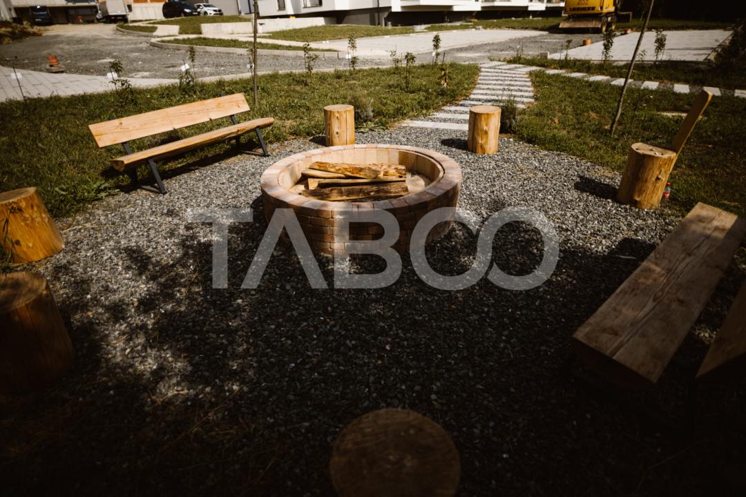 Apartament cu gradina 63 mp 3 camere 2 parcari si boxa Turnisor Sibiu