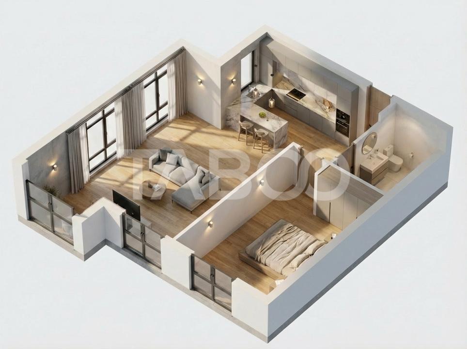 Apartament de vanzare 2 camere 59mp balcon Doamna Stanca in Sibiu - Doamna Stanca