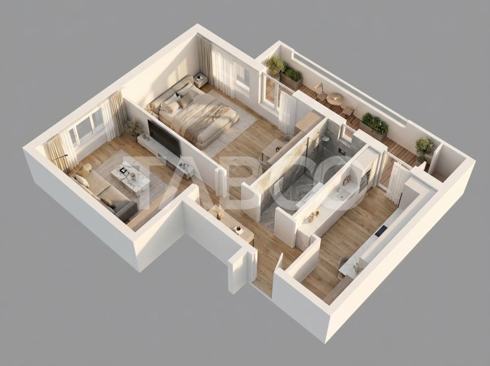 Apartament de vanzare 52mp 2 camere gradina 41mp Doamna Stanca