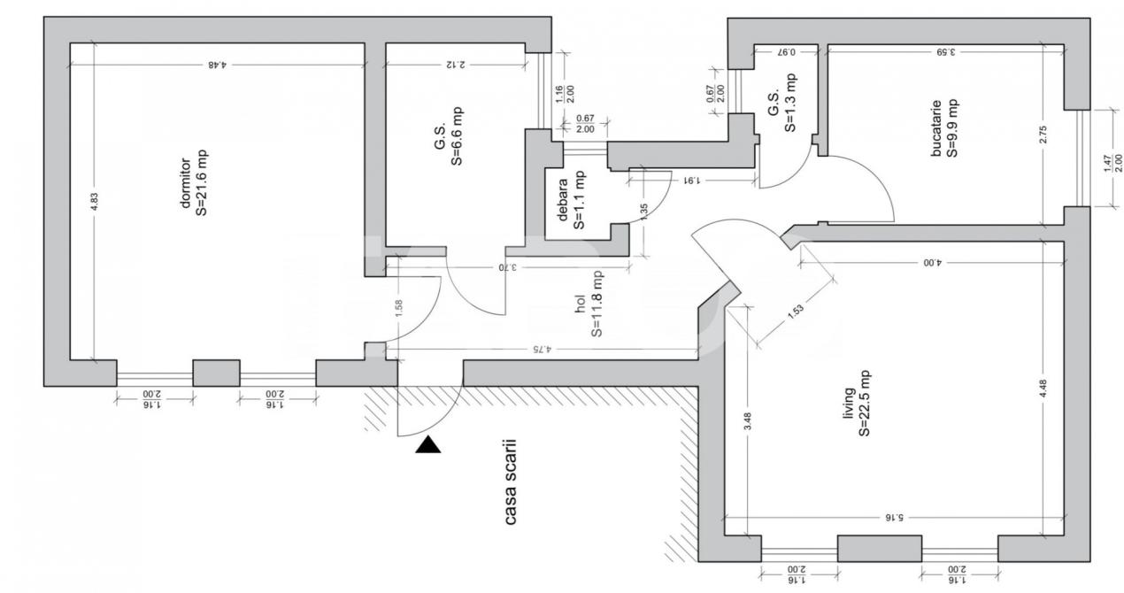 Apartament de vanzare 75mp 2 camere 2 bai Bulevardul Victoriei Sibiu