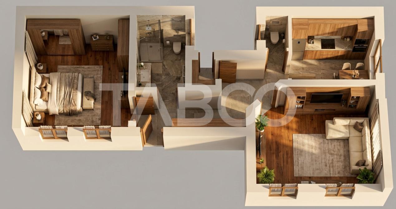 Apartament de vanzare 75mp 2 camere 2 bai Bulevardul Victoriei Sibiu
