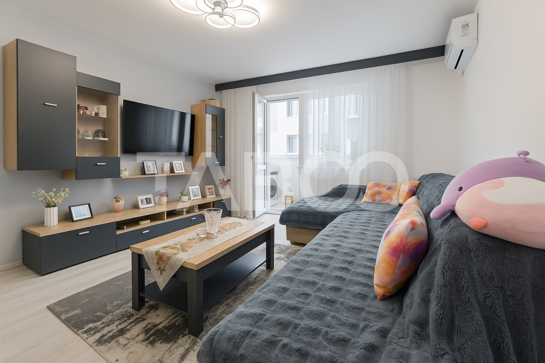 Apartament de vanzare cu 3 camere la etajul 1 mobilat utilat complet