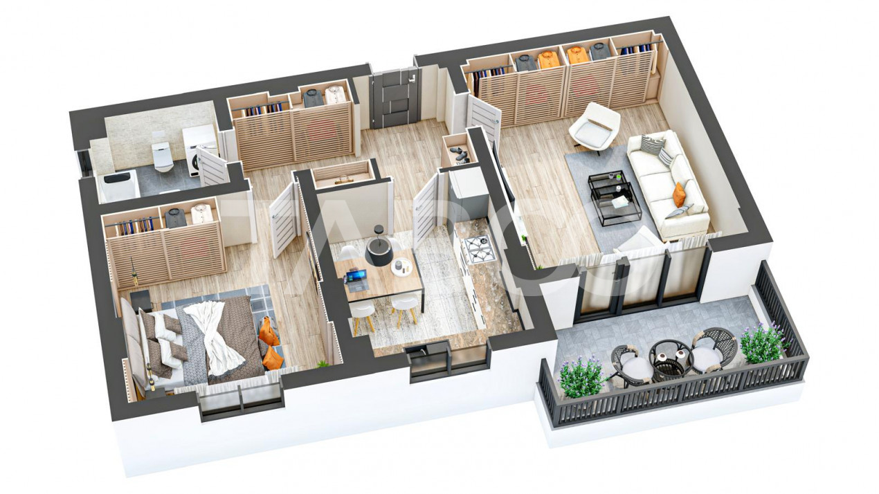 Apartament de vanzare MIhai Viteazu 2 camere 60 mpu si balcon SIBIU