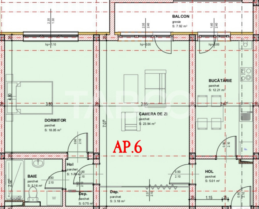 Apartament decoamandat 71 mpu 2 camere dressing balcon etaj 1 Selimbar