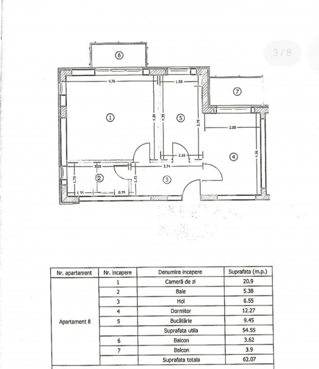 Apartament decomandat 2 camere 2 balcoane parcare Doamna Stanca Sibiu