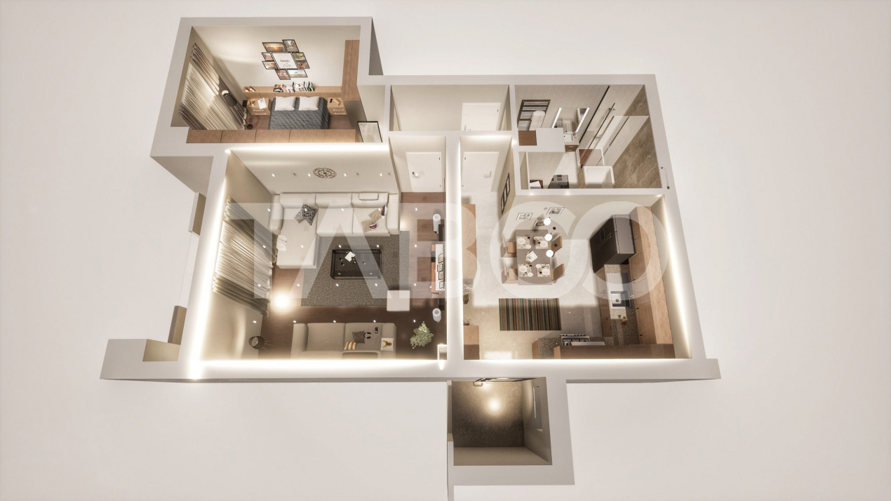 Apartament decomandat 2 camere 60 mp utili cu pivnita si parcare