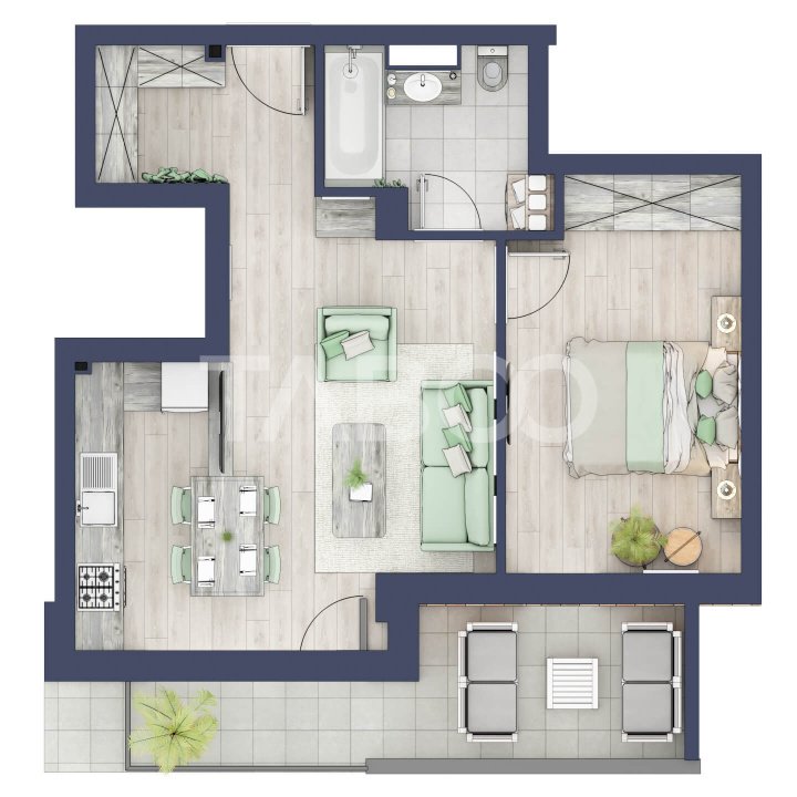Apartament la parter mai mult decat inalt 47 mpu 2 camere Turnisor