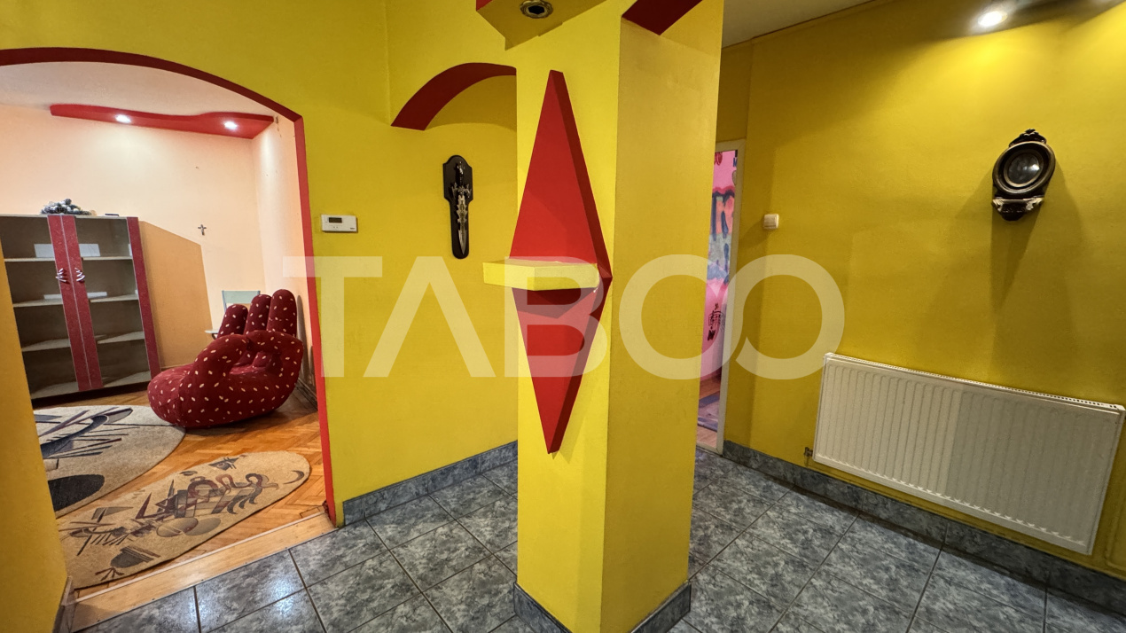 Apartament spatios cu 4 camere mobilat utilat 80mpu Turnisor Sibiu