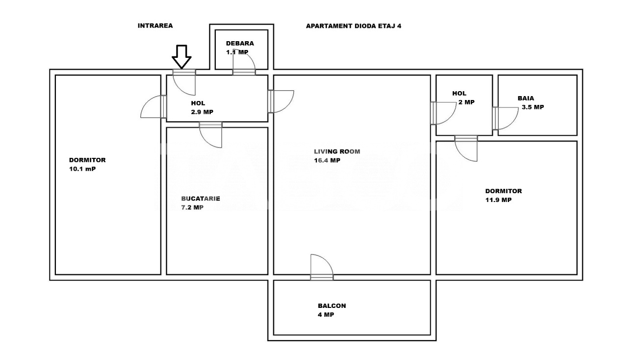 CAlea Dumbravii - Apartament de vanzare zona Dioda cu 3 camere balcon