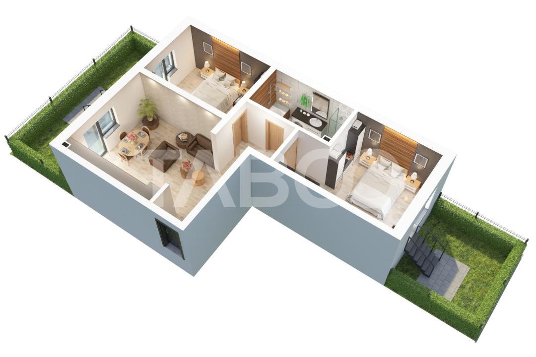De vanzare Apartamet 61mp 3 camere 46mp gradina parcare Doamna Stanca