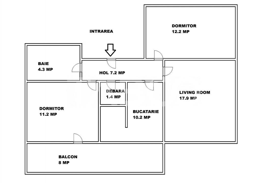 Strand - 3 camere cu balcon si pivnita - la etajul 4 