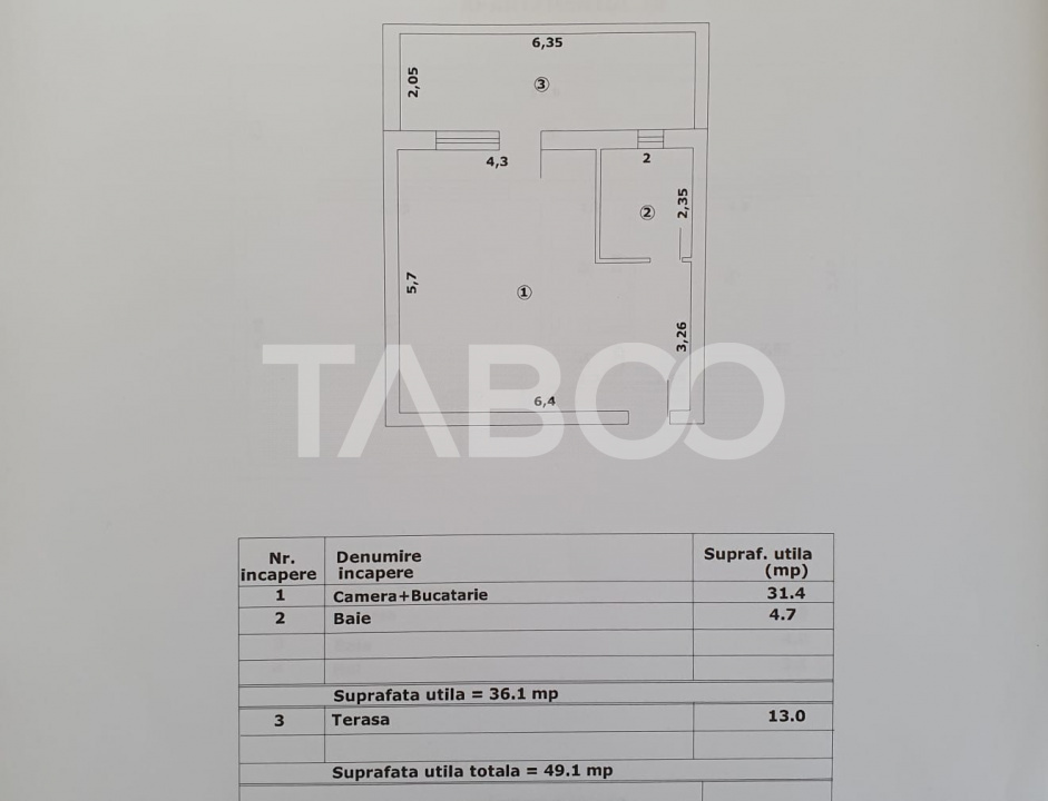 Studio de vanzare 36 mp util + terasa 13 mp finalizata 01 octombrie in Fagaras - Negoiu